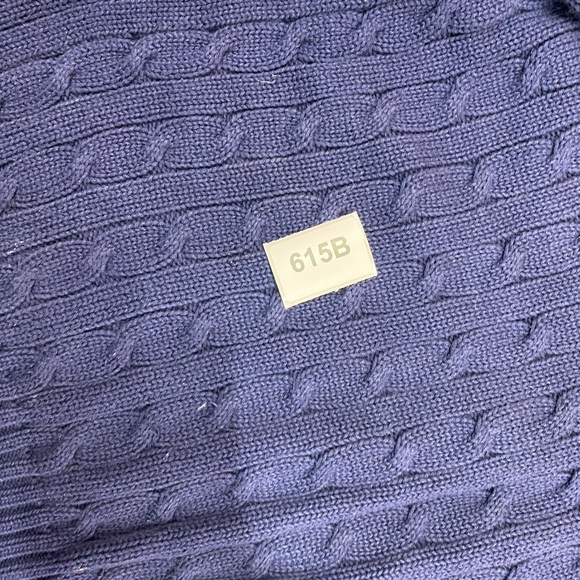 VTG Polo Ralph Lauren Cable Knit Turtleneck Sweater Blue Women’s Large - Picture 8 of 8